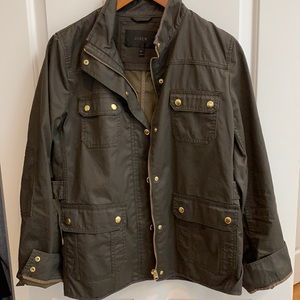 Classic J. Crew Fall Jacket ~ Olive + Gold Accents